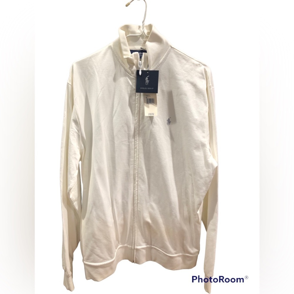 NWT Polo Golf by Ralph Lauren White Full Zip Jacket Sz M